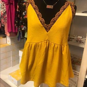 Mustard Colored Low V Top